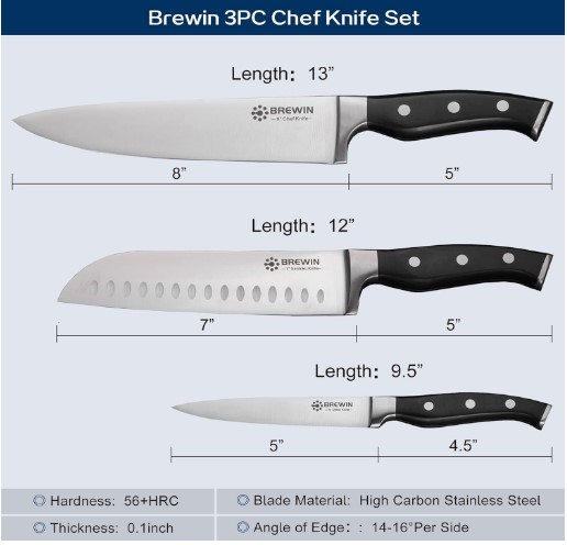 3 pc Chef knife set