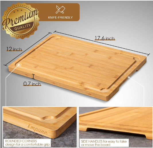 Key Features of Empune Extra Large Bamboo Wooden Chopping Board