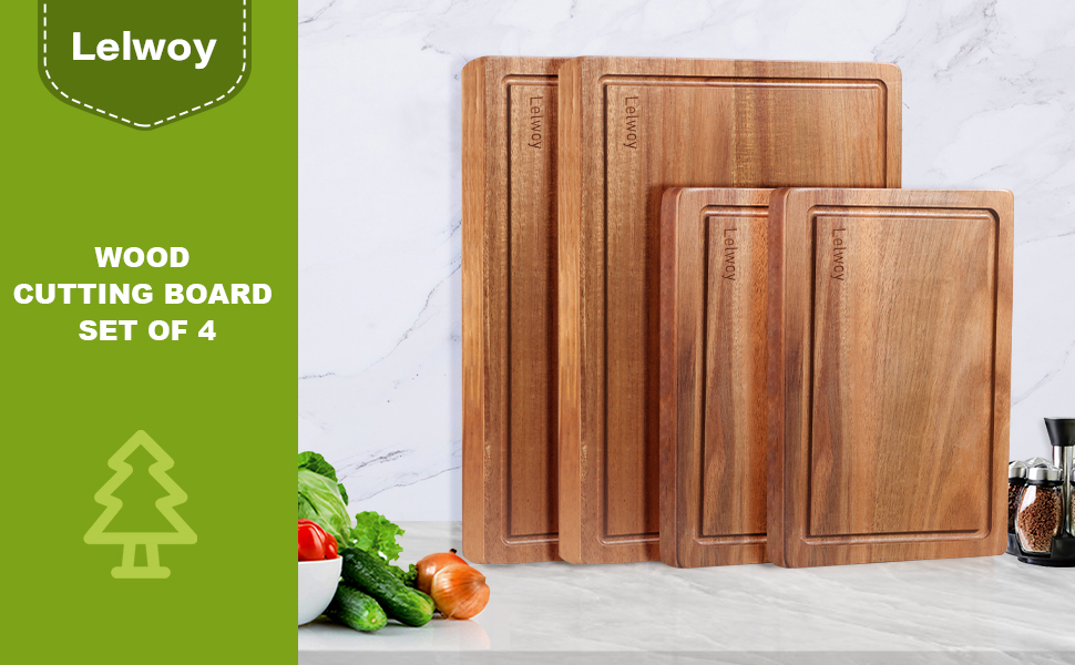 Lelwoy Wood Cutting Boards for Kitchen