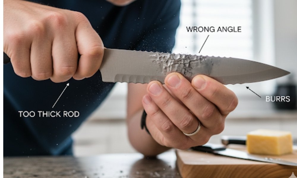Mistakes When Sharpening a Serrated Knife