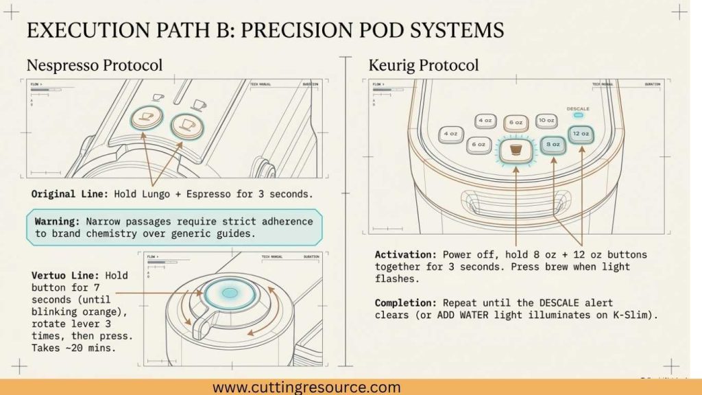 Descale a Nespresso or Keurig pod machine