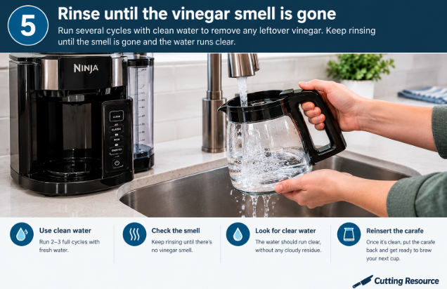 Rinse until the vinegar smell is gone